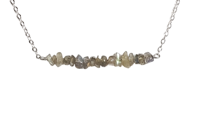 Grey Moonstone Chip Necklace
