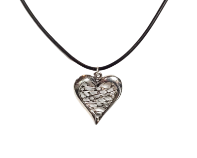 Cross Hatch Leather Necklace