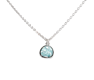 Ice Blue Crackle Necklace