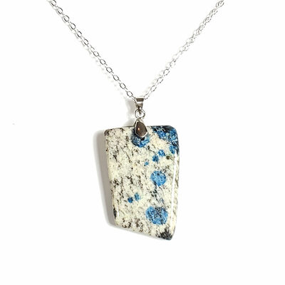 Abstract cut k2 jasper pendant necklace