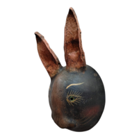 Mexican coconut mask. Collectibles. Home decoration. Wall decoration. Interior decoration. Mexican mask. Mexican craft. Mexican Folk Art. - Thumbnail 2