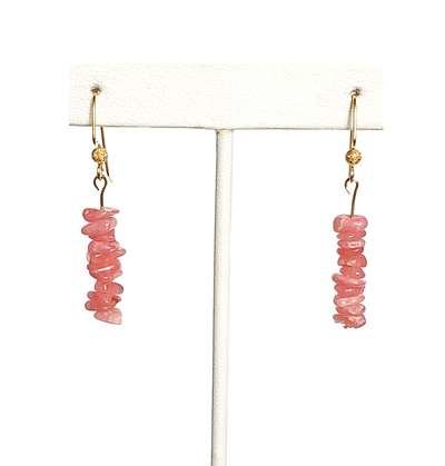 Inca Rose Rhodochrosite Chip Earrings