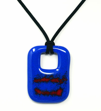 Lava in the Ocean Fused Glass Necklace
