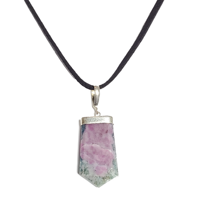 Ruby in zoisite pendant necklace