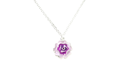Purple Flower Pendant Necklace