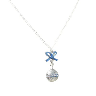 Blue Christmas Ornament Necklace