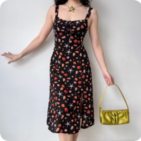 Seaside print suspender skirt with chest straps - Thumbnail 2