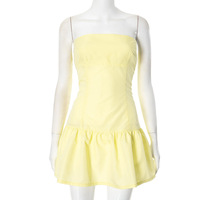 Sexy tube top dress with waist and flower bud skirt - Thumbnail 4