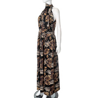 Maple Leaf Print Slit Maxi Dress - Thumbnail 3