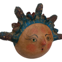 Coconut mask. Collectibles. Home decoration. Wall decoration. Interior decoration. Mexican mask. Mexican craft. Mexican Folk Art. - Thumbnail 1