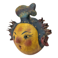 Coconut mask. Collectibles. Home decoration. Wall decoration. Interior decoration. Mexican mask. Mexican craft. Mexican Folk Art. - Thumbnail 2