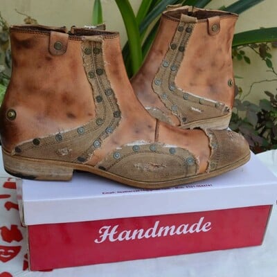 New unique and classic men leather jodhpur boot - Thumbnail 5