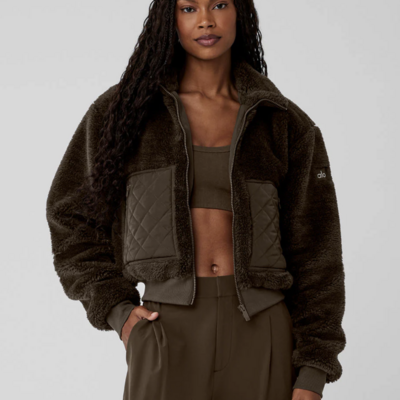  sherpa sport jacket - brown