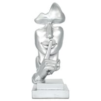 Adam & Friends Home Decor Silence Is Golden Sculpture | Silver | 676685054500