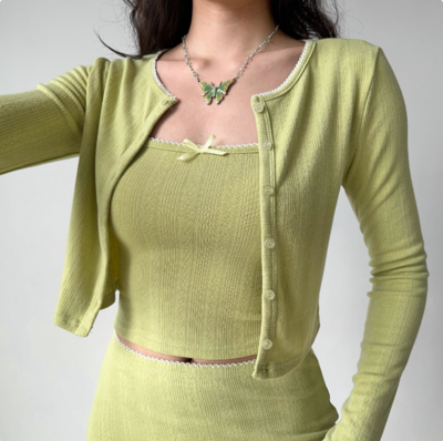 Sexy Hot Girl Suspender Long Sleeve Cardigan