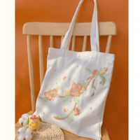 Camellia Canvas bag Hanfu messenger bag embroidered ancient style cheongsam bag eco-friendly bag - Thumbnail 5