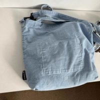 Dachshund embroidered distressed crossbody single shoulder handbag denim canvas bag - Thumbnail 5