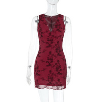 Sexy hip skirt vest v-neck short skirt dress - Thumbnail 4