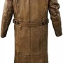 Men’s Long Brown Leather Trench Coat – Full-Length Leather Duster with Timeless Appeal-1