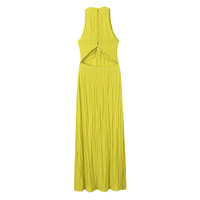 Wrinkled effect knotted cut-out dress - Thumbnail 1