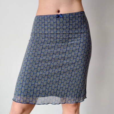 Retro printed mesh hip skirt - Thumbnail 3