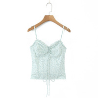 Retro floral holiday style fresh back strap top - Thumbnail 2