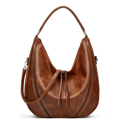 Women crossbody purse and handbags ladies chic shoulder bags two piece brown