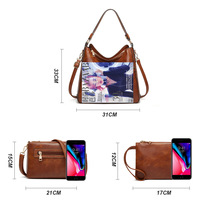 Women Handbags Purse Ladies Boho Shoulder Bag Crossbody Purses Faux Leather Brown - Thumbnail 1