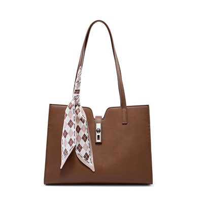 Women genuine leather handbag medium top handle satchel shoulder bag brown - Thumbnail 4