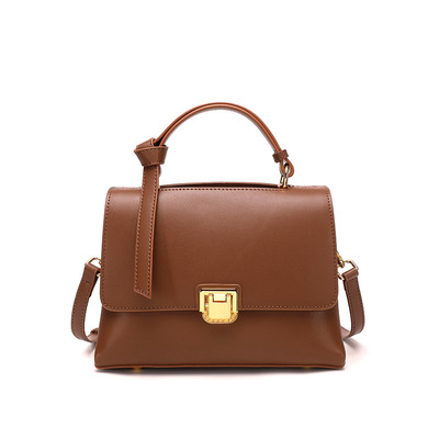 Genuine Leather Women Shoulder Bag Vintage Crossbody Purse Handbag Brown