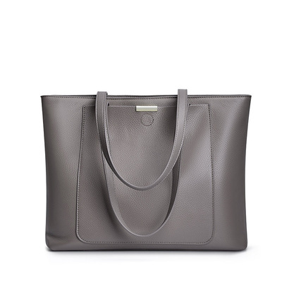Genuine Leather Women Top Handle Satchel Handbags Shoulder Bag Messenger Tote Bag Grey