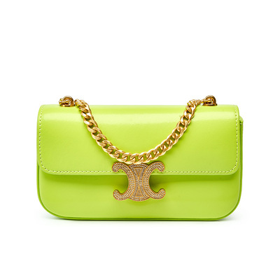 Genuine Leather Women Crossbody Bags Medium Size Shoulder Handbags Green