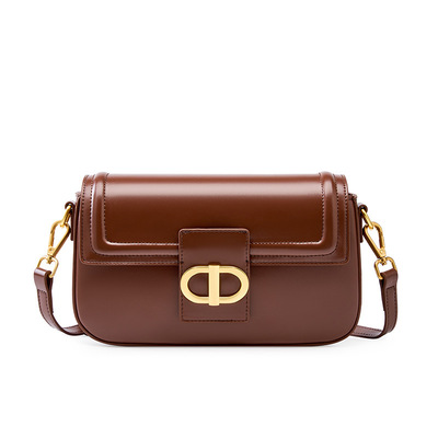Genuine leather women crossbody purse and handbags ladies chic shoulder bags brown - Thumbnail 3