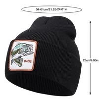 TORO Embroidery Beanie Hat Unisex Knit Cuffed Cap Women Men Gift Black - Thumbnail 2