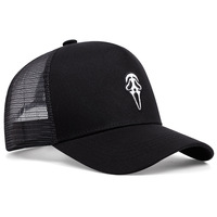 Halloween Ghost Face Truck Driver Cap Peaked Cap Black - Thumbnail 1