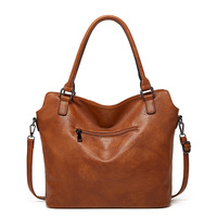 Large Capacity Women's Crossbody Handbag Two Piece Brown - Thumbnail 1