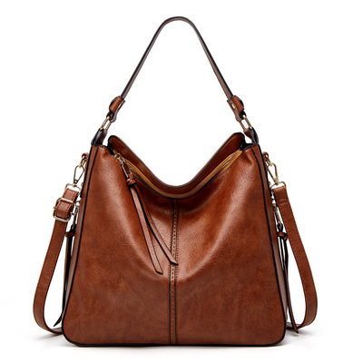 Handbags for Women Large Designer Ladies Hobo bag Bucket Purse Faux Leather Brown