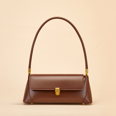 Genuine leather women tote bag handbags brown - Thumbnail 1