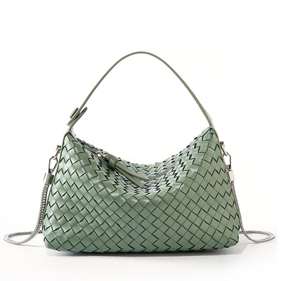 Genuine leather women's evening handbags green - Thumbnail 2