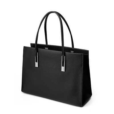 Genuine leather women's handbag black - Thumbnail 1