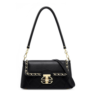 Genuine Leather Shoulder Bags Purses and Handbags Black
