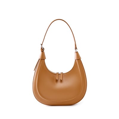 New women's genuine leather casual shoulder crossbody bag brown - Thumbnail 3