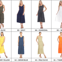 White Mark Women's Scoop Neck Tiered Midi Dress - Thumbnail 1