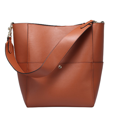 Women genuine leather designer tote bags purses and handbags brown
