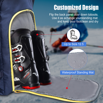 50l blue travel ski backpack – lightweight, waterproof, and spacious