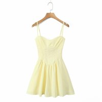Herringbone elastic back strappy suspender dress - Thumbnail 1