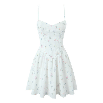 Herringbone elastic back strappy suspender dress - Thumbnail 2