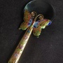 Vintage cloisonne magnifying glass, butterfly shape, artistic magnifying glass, 16cm length-1