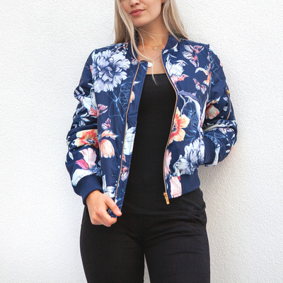 White mark women's floral bomber jacket