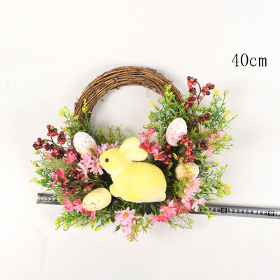 Easter wreath with egg rabbit hanging home decoration sg601